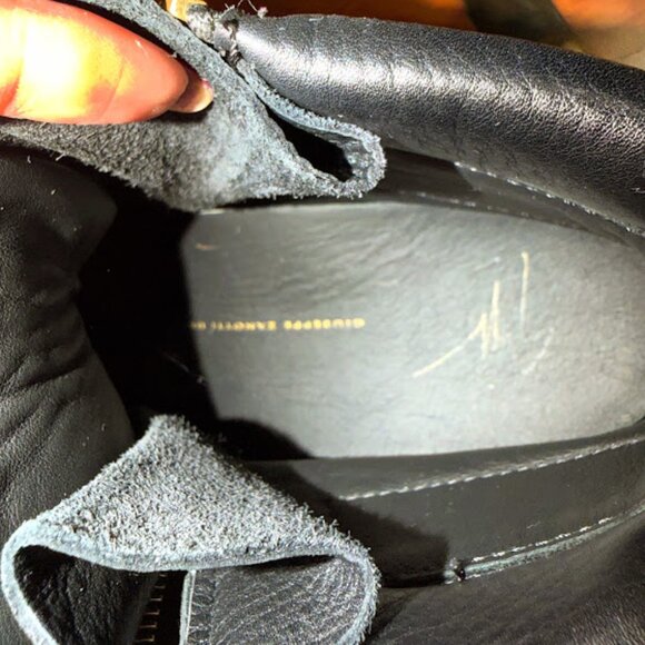 Giuseppe Zanotti Black Leather Eagle High Top Sneakers EUC - Picture 10 of 13